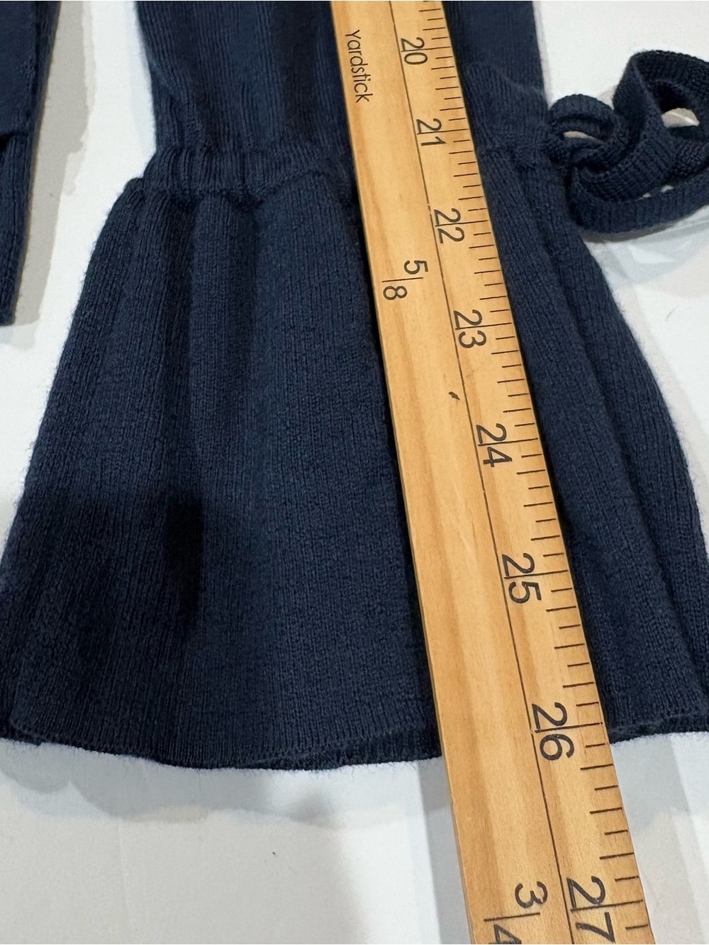 J. Crew Navy V-Neck Tie-Sleeve Sweater size S - Picture 7 of 10